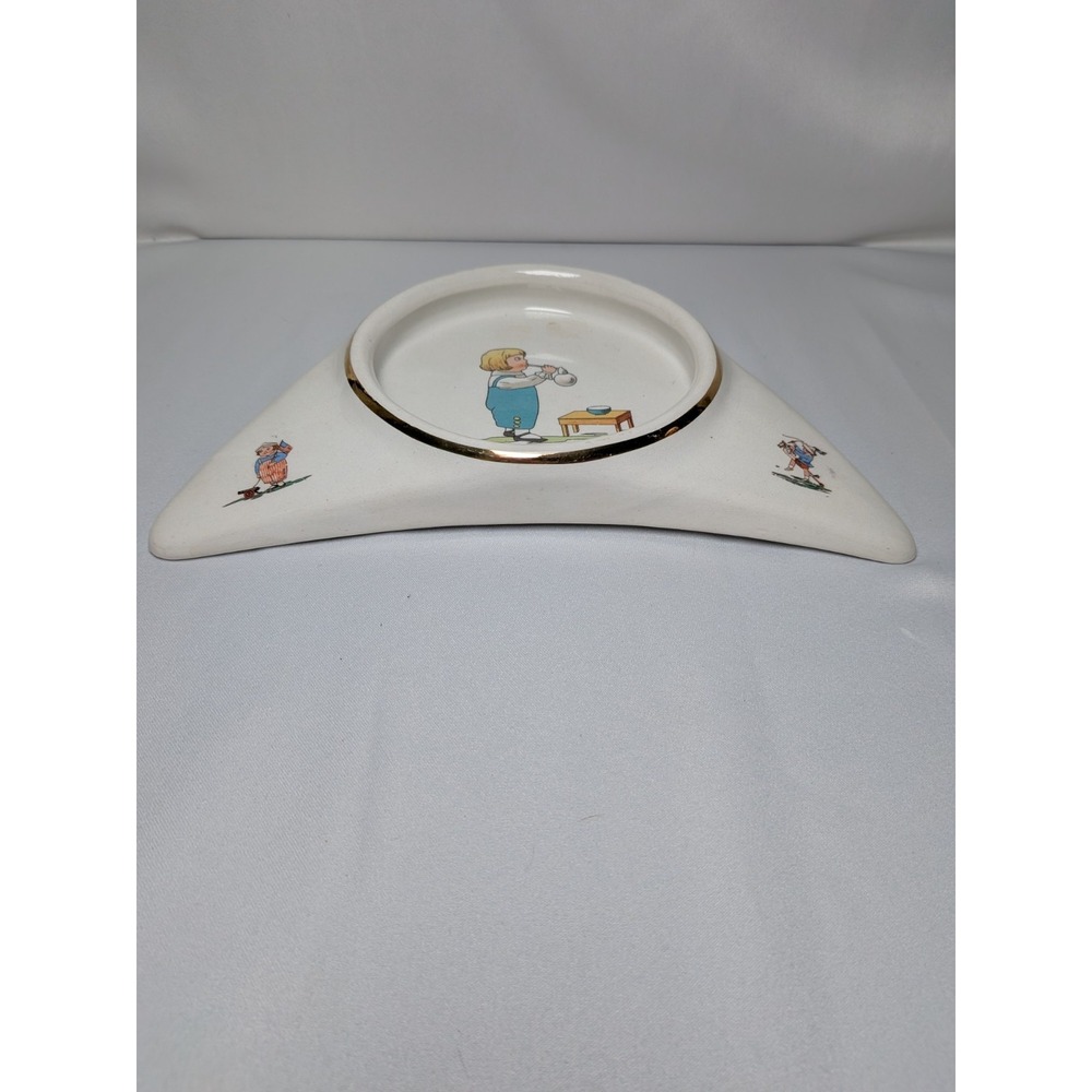 1912 Antique Underwood High Chair Plate "Little Boy‎ Blue" See Pictures - Picture 4 of 7